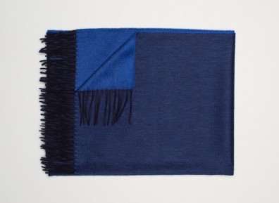 Begg Kashmir Plaid Arran Reversible Navy Sapphire