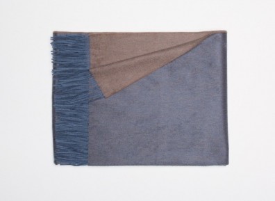 Begg & Co Plaid REVERSIBLE Kaschmir Slate Mink