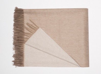 Begg & Co Plaid REVERSIBLE Kaschmir Stone White