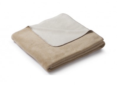 Biederlack Plaid Duo Cotton Melange creme natur