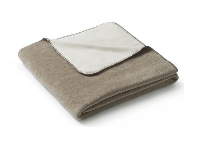 Biederlack Plaid Duo Cotton Melange sand natur