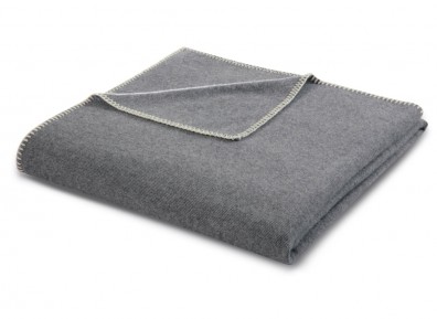 Biederlack Plaid GREEN LINE Grey