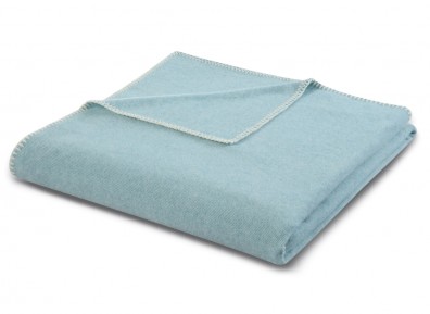 Biederlack Plaid Green Line light azur