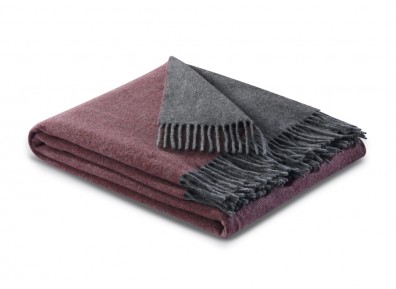 Biederlack Plaid Kaschmir rouge graphit