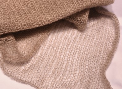 Mohair Seide Strickplaid Atmosphere Deluxe taupe